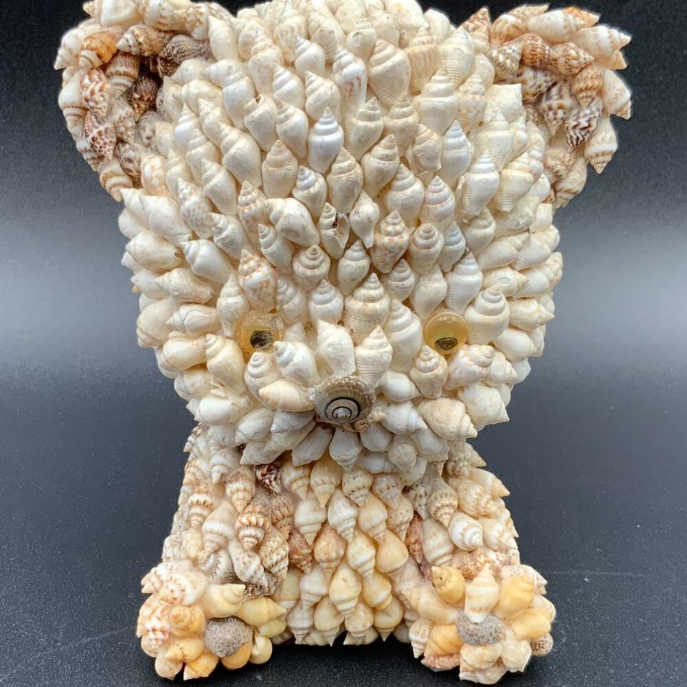 Vintage Seashell Teddy Bear Folk Art